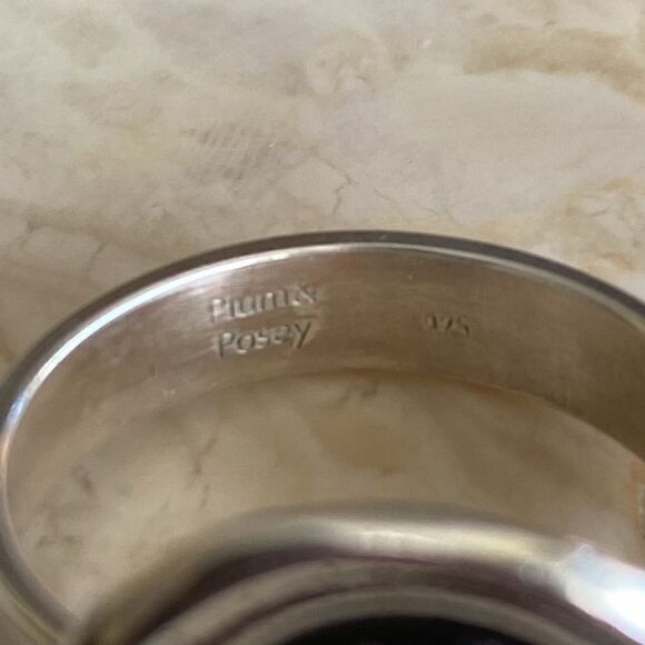 Plum & Posey Skull & Crossbones Talisman Ring Memento Mori 925 Sterling Silver - Picture 8 of 9